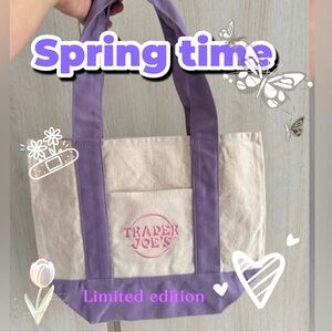 Trader Joe’s  Lavender-Trim Canvas Tote Bag